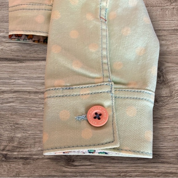 Matilda Jane Polka Dot Party Denim Jacket EUC Girls Dream Chasers Size 6 - Picture 5 of 7